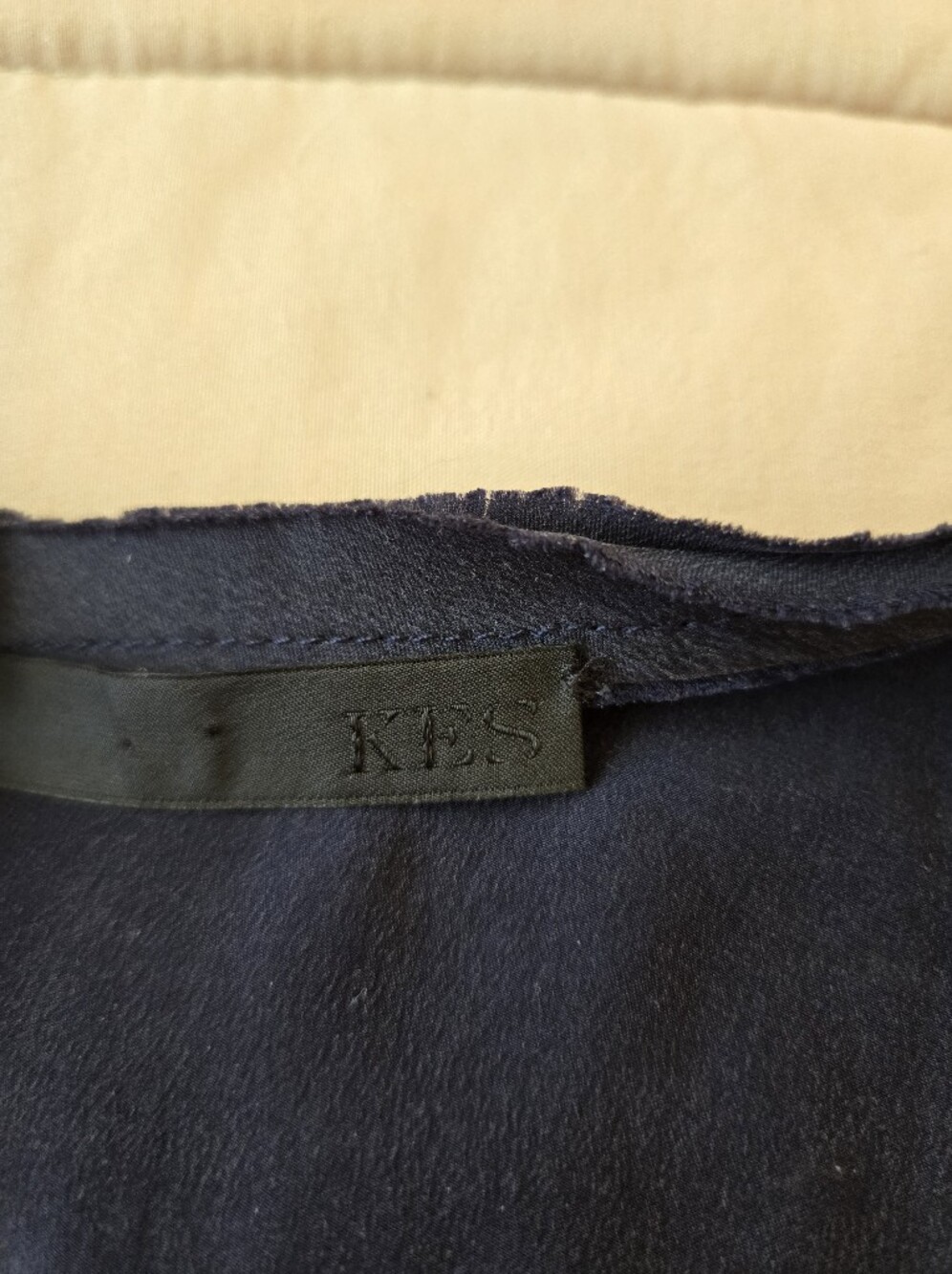 KES Navy Silk Bias Cut Midi Asymetrical Sleeveless Dress, Estimated Size S - Picture 3 of 11